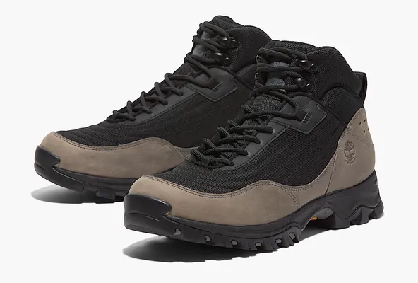 Обувь Timberland Mt. Maddsen Mid Lace-Up Waterproof Hiking Boot «Black Mesh/Medium Grey» черный