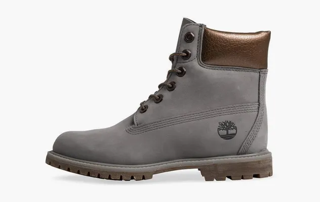 Обувь Timberland 6-Inch Premium Waterproof Boots WMNS «Steeple Grey Waterbuck Gunmetal Metallic Collar» serye