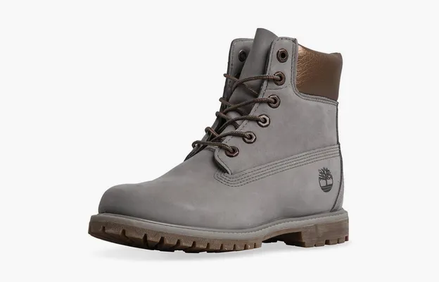 Обувь Timberland 6-Inch Premium Waterproof Boots WMNS «Steeple Grey Waterbuck Gunmetal Metallic Collar» serye