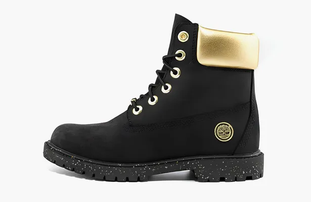 Обувь Timberland Heritage 6 Inch Waterproof Boots WMNS «Black Nubuck With Gold» chyernye
