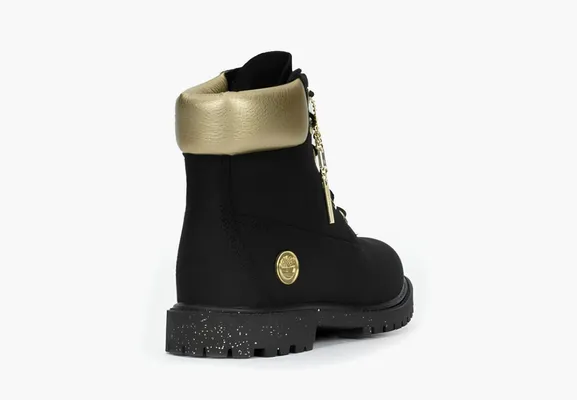 Обувь Timberland Heritage 6 Inch Waterproof Boots WMNS «Black Nubuck With Gold» chyernye