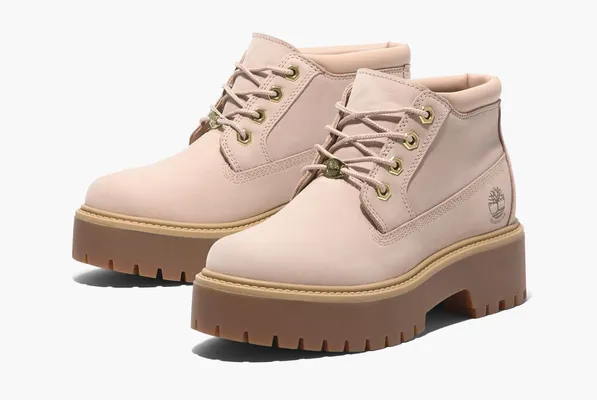 Обувь Timberland Stone Street Mid Lace Up Waterproof Boot WMNS «Light Beige Nubuck» бежевый