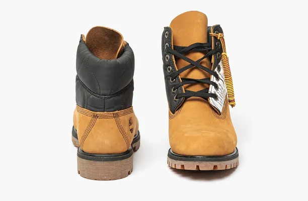 Обувь Timberland Premium 6 Inch Leather and Fabric Boots «Wheat Nubuck with Black» zhyeltye