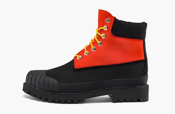 Обувь Timberland Premium 6 Inch Waterproof Boot «Medium Orange Nubuck with Black» chyernye
