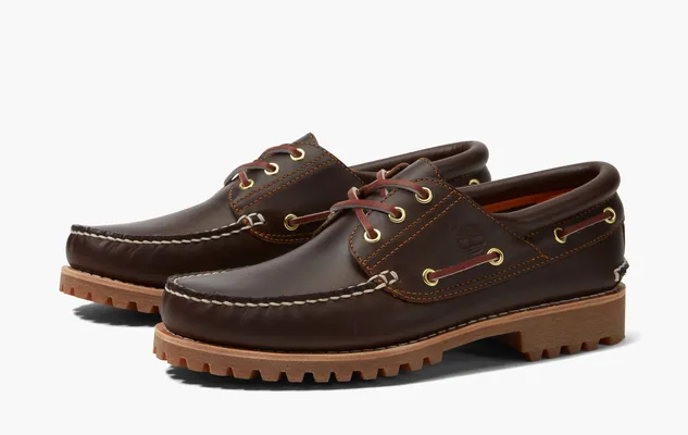 Обувь Timberland 3-Eye Lug Handsewn Boat Shoe «Md Brown Full Grain» коричневый