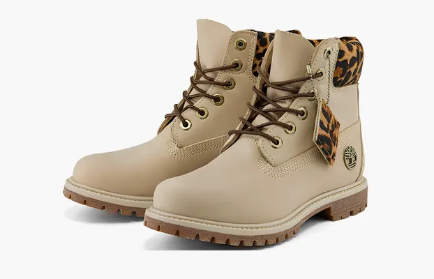 Обувь Timberland 6 Inch Safari Cheetah Waterproof Boot WMNS «Ivory Nubuck» bezhevye