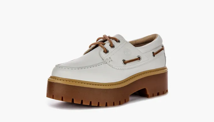  Timberland Stone Street Premium Boat Shoes WMNS «White Full Grain» belye