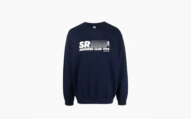 Одежда Sporty & RichSR Running Club Sweatshirt Crewneck Navy «Blue» sinie