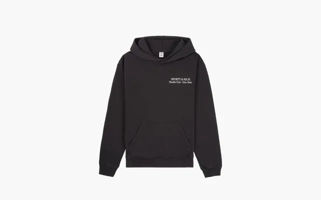 Одежда Sporty & Rich New Drink More Water Cotton Hoodie «Black» chyernye