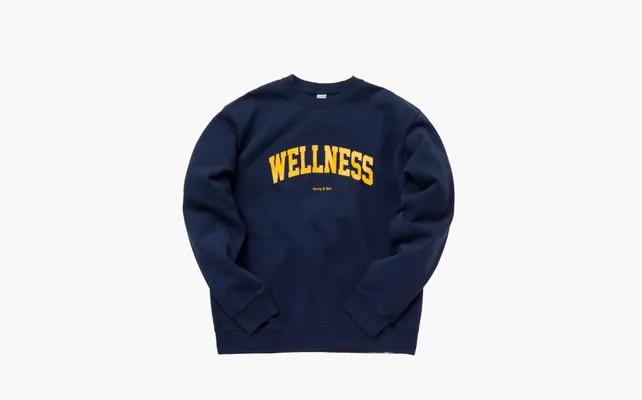 Одежда Sporty & Rich text-print Cotton Sweatshirt «Blue» sinie