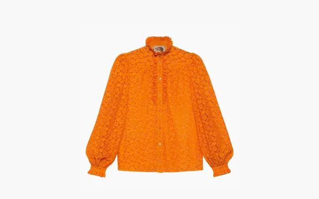 Одежда The North Face x Gucci Lace Shirt in Orange Cotton «Orange» oranzhevye