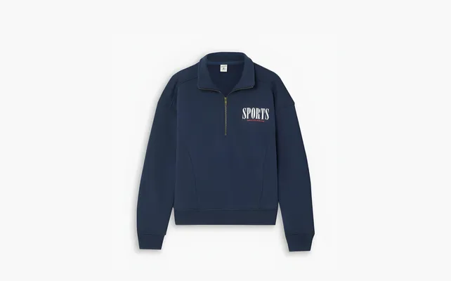Одежда Sporty & Rich Sports Quarter Zip Navy «Blue» sinie