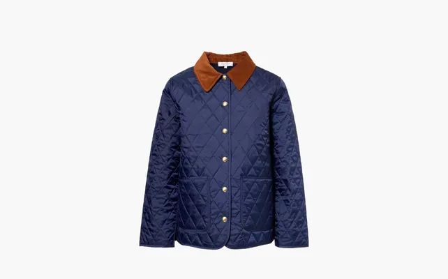  Sporty & Rich - Navy Vendome Quilted Jacket «Marine Blue» sinie