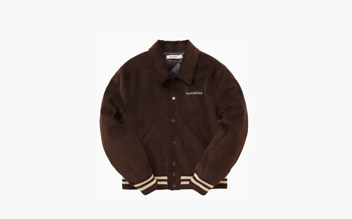 Sporty & Rich Corduroy Varsity Jacket «Chocolate/Cream»