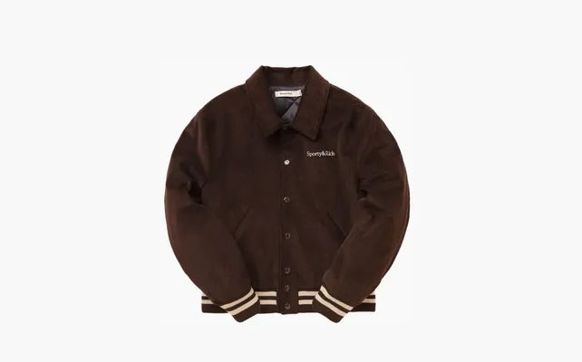  Sporty & Rich Corduroy Varsity Jacket «Chocolate/Cream» korichnevye