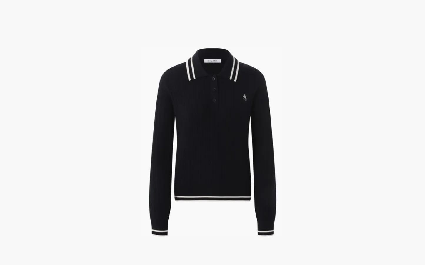 Sporty & Rich Logo-embroidered Polo Top WMNS «Navy»