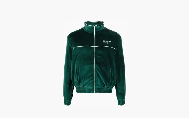  Sporty & Rich SR Sport Velour Track Jacket «Green»  zelyenye