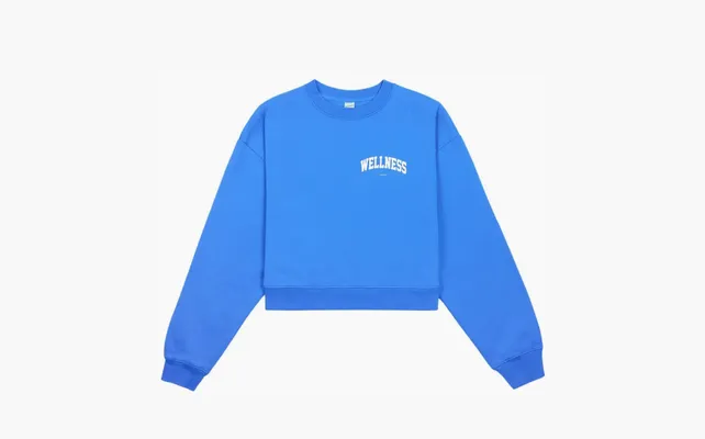 Одежда Sporty & Rich Wellness Ivy Cropped Crewneck «Ocean» sinie