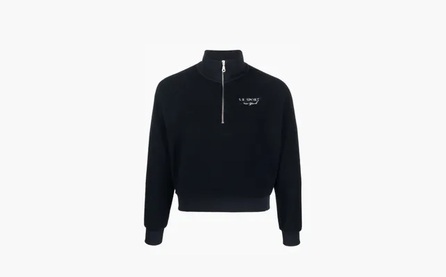 Одежда Sporty & Rich QUARTER ZIP SHERPA FLEECE SWEATSHIRT «Navy Blue» sinie