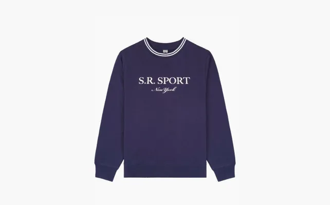 Одежда Sporty & Rich logo-print crew-neck Sweatshirt «Blue» sinie