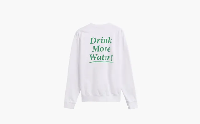 Одежда Sporty & Rich Drink More Water Unisex Sweatshirt  «White» belye