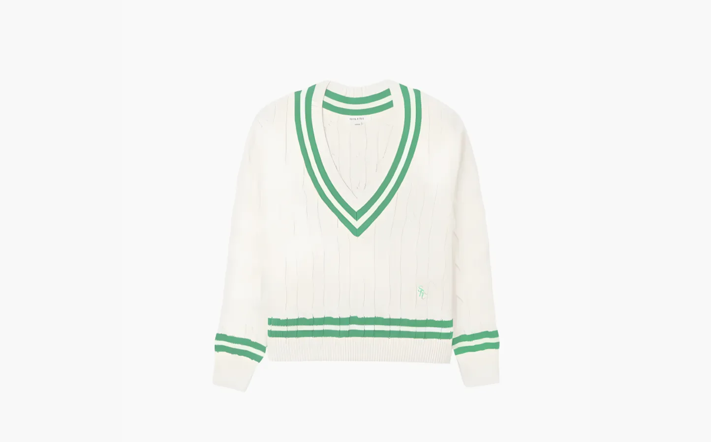 Sporty & Rich Cable-knit Cotton Jumper «Ecru»