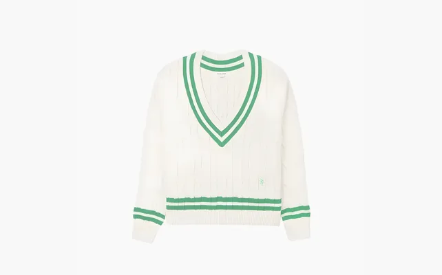 Одежда Sporty & Rich Cable-knit Cotton Jumper «Ecru» belye