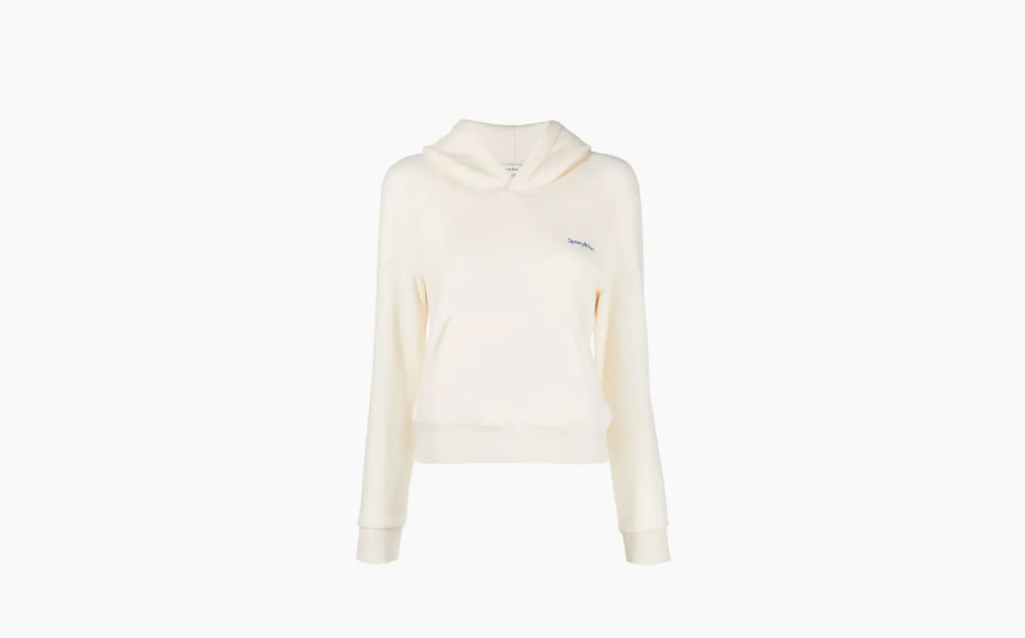 Sporty & Rich Logo Embroidered Jersey Fleece Hoodie «Beige»
