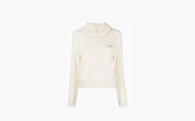 Одежда Sporty & Rich Logo Embroidered Jersey Fleece Hoodie «Beige» bezhevye