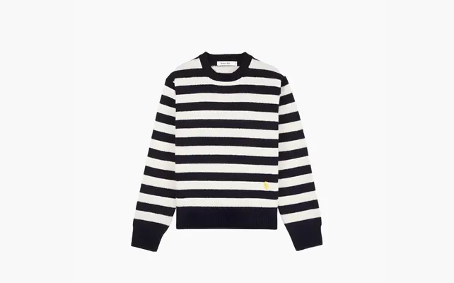 Одежда Sporty & Rich Striped Wool Jumper «Black and White Stripes» chyernye