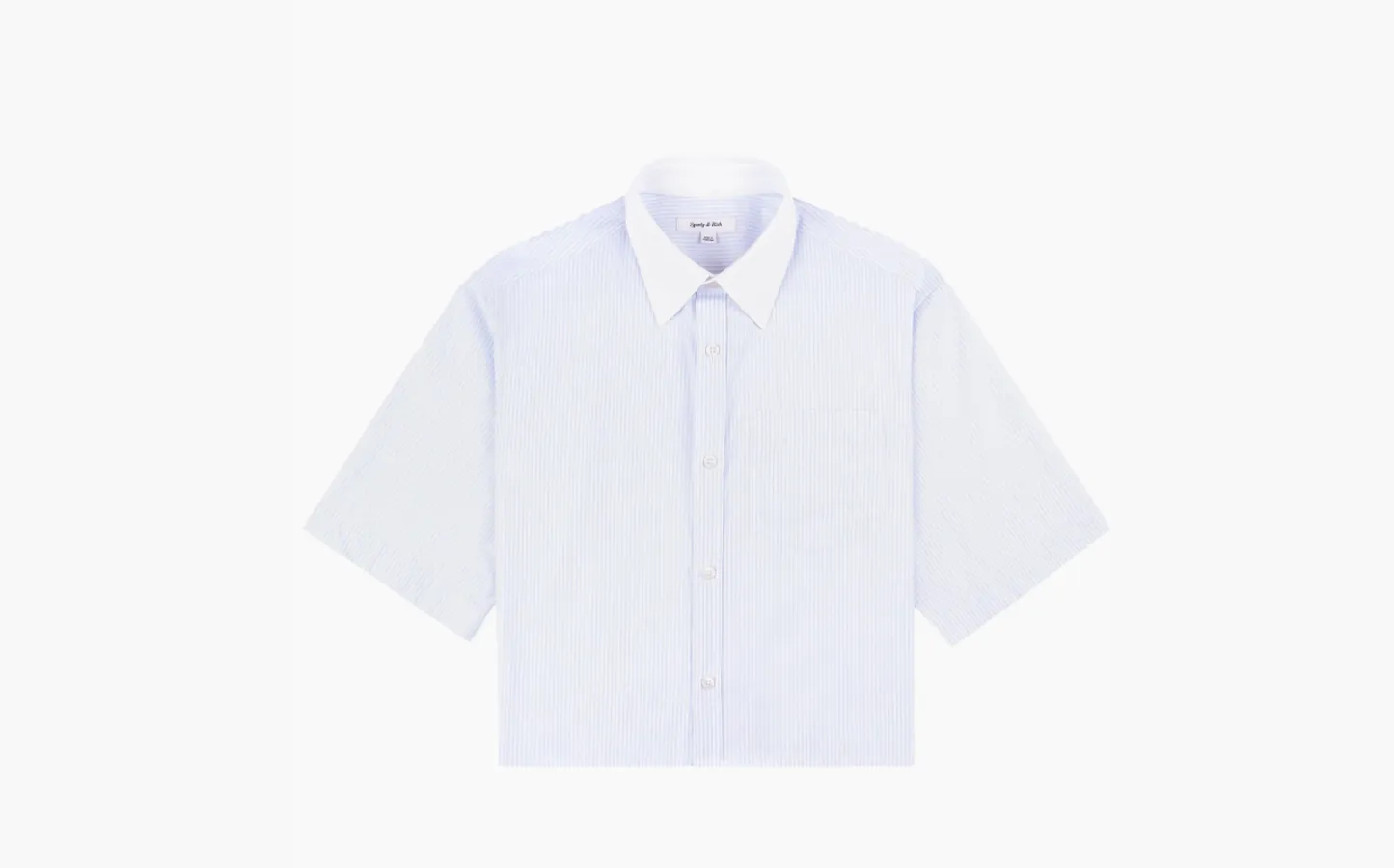 Sporty & Rich Striped Croped Cotton Shirt «Blue»