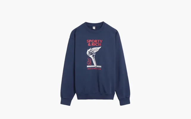 Одежда Sporty & Rich Torch Unisex Sweatshirt «Blauw» sinie