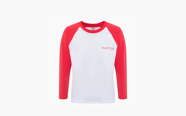 Одежда Sporty & Rich Health Club Baseball T-shirt WMNS «Red White» belye