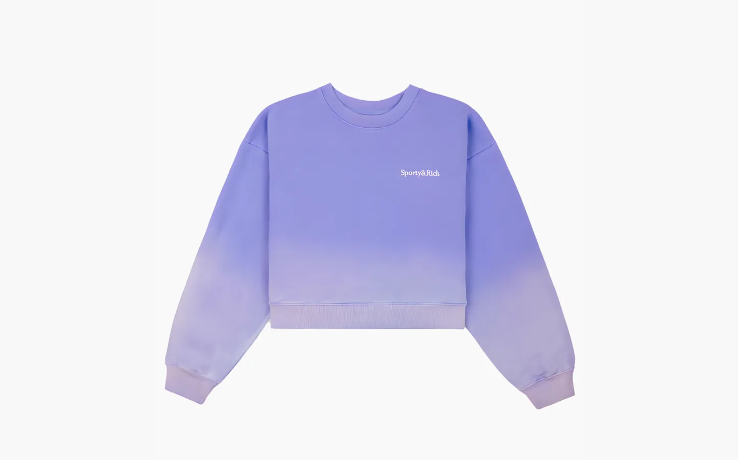 Sporty & Rich Serif logo cropped Crewneck Sweatshirt WMNS «Dyed blue»