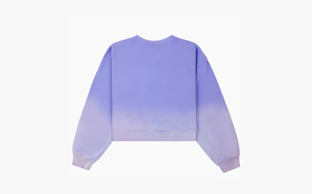Одежда Sporty & Rich Serif logo cropped Crewneck Sweatshirt WMNS «Dyed blue» sinie