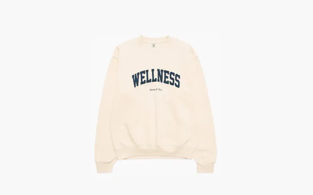 Одежда Sporty & Rich Slogan Printed Crewneck Sweatshirt «Cream» kremovye