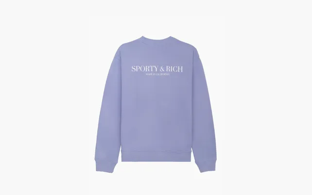 Одежда Sporty & Rich Cuffed Crew Neck Sweatshirt «Purple» fioletovye