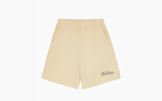 Одежда Sporty & Rich Avant Garde Logo Gym Short «Light Yellow» zhyeltye