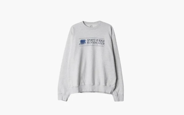Одежда Sporty & Rich 94 Running Club Crewneck Heather «Gray» serye