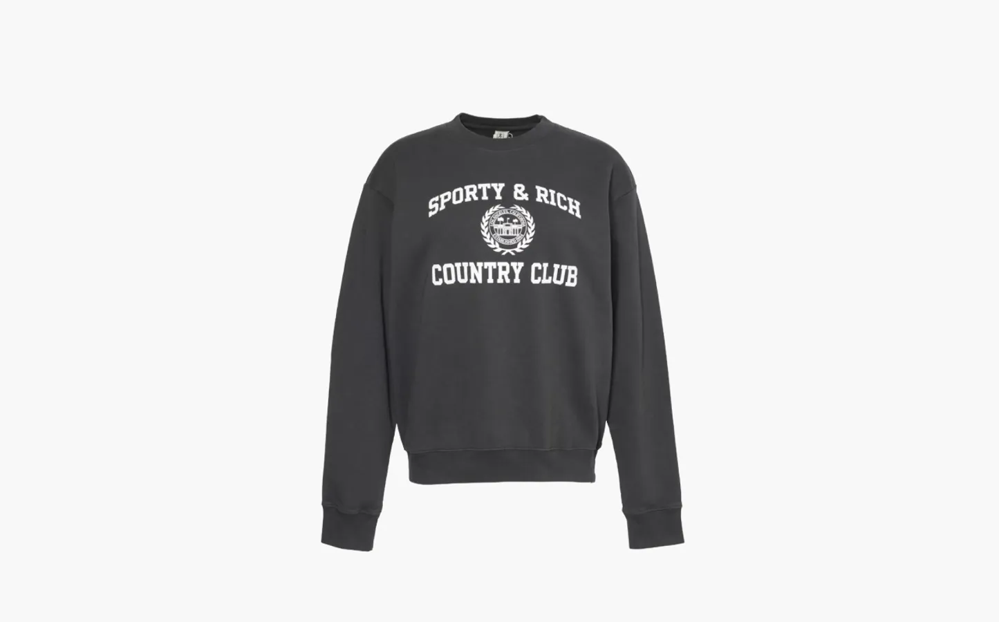Sporty & Rich Ivy Varsity long-sleeve cotton-jersey sweatshirt «Black»