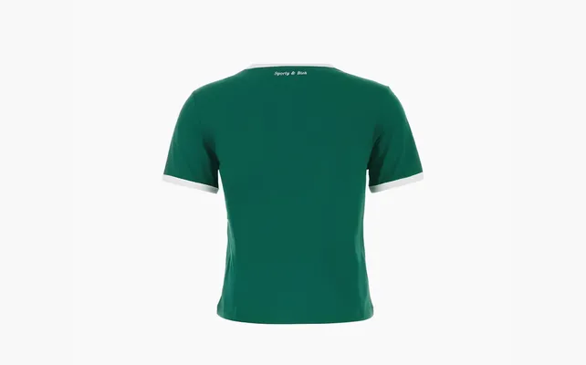Одежда Sporty & Rich Logo Printed Crewneck T-Shirt «Green» zelyenye