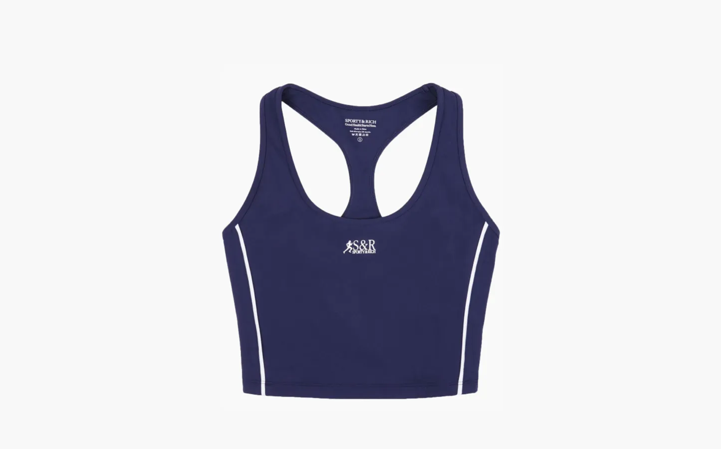 Sporty & Rich logo print Cropped Top «Marine Blue»
