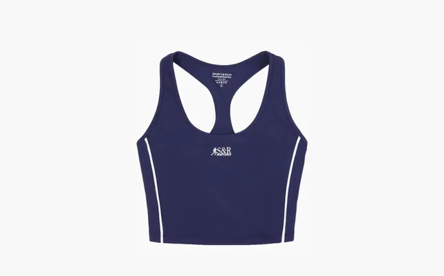 Одежда Sporty & Rich logo print Cropped Top «Marine Blue» sinie