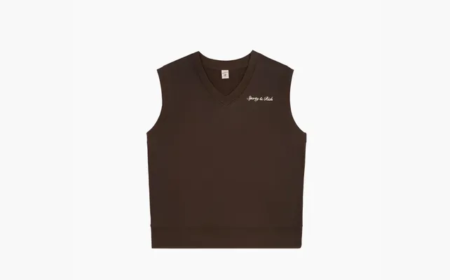 Одежда Sporty & Rich Syracuse Embroidered Cotton Vest «Brown» коричневый
