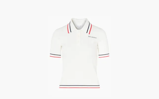 Одежда Sporty & Rich PoloWhite in white jersey with embroidered logo «White» belye