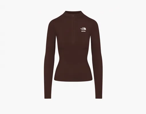 Одежда The North Face x SKIMS Refina Long Sleeve Top «Cocoa» korichnevye