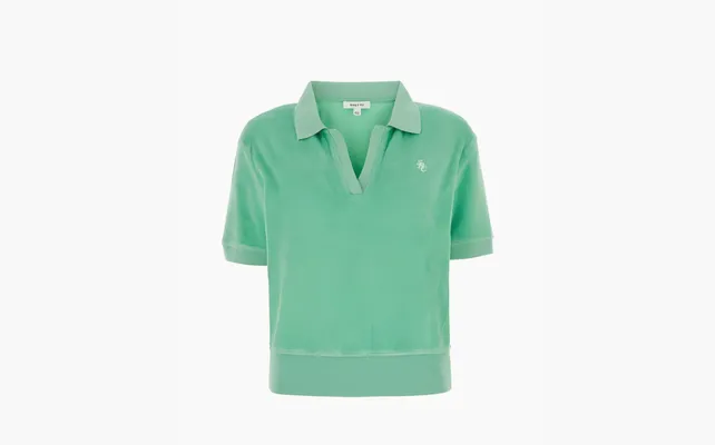 Одежда Sporty & Rich Logo-embroidered Polo Top «Green» zelyenye