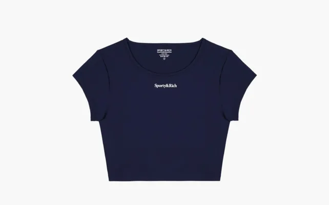 Одежда Sporty & Rich Activewear Serif Logo Training Tee WMNS «Marine Blue» sinie