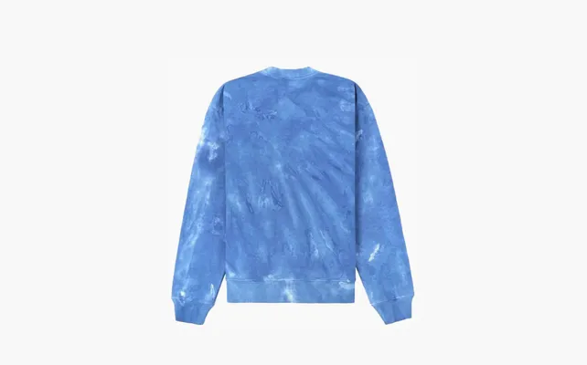 Одежда Sporty & Rich Serif Logo Embroidered Tie Dye Crewneck «Hydrangea/White» sinie