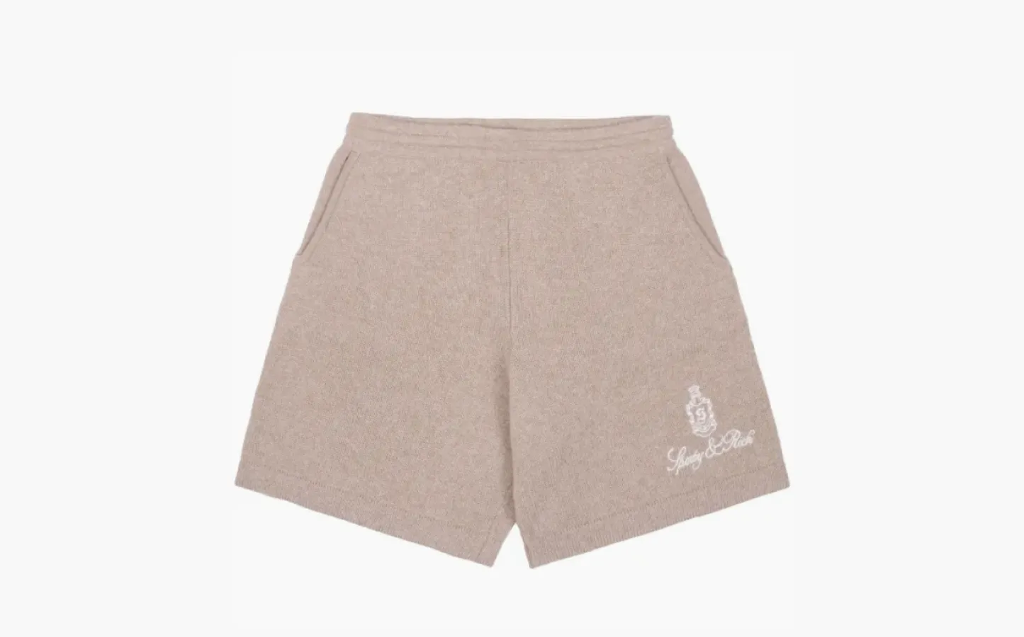 Sporty & Rich Vendome logo-embroidered Cashmere Shorts «Beige»